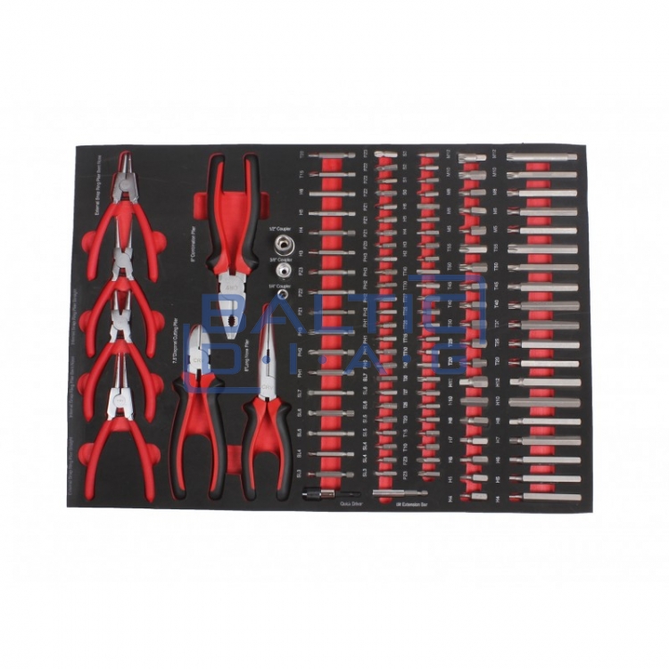 Professional tool trolley with tools, 7 drawers, 319 pcs