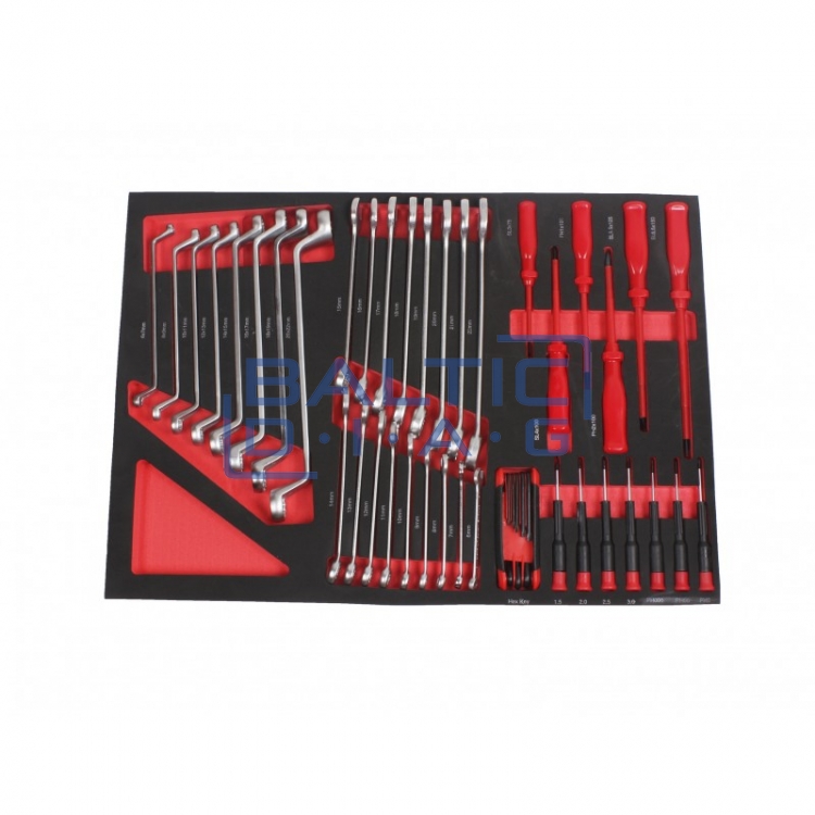 Professional tool trolley with tools, 7 drawers, 319 pcs