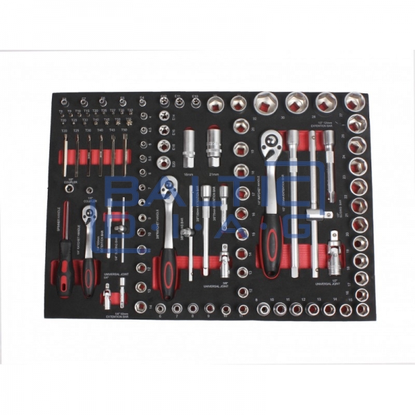 Professional tool trolley with tools, 7 drawers, 319 pcs