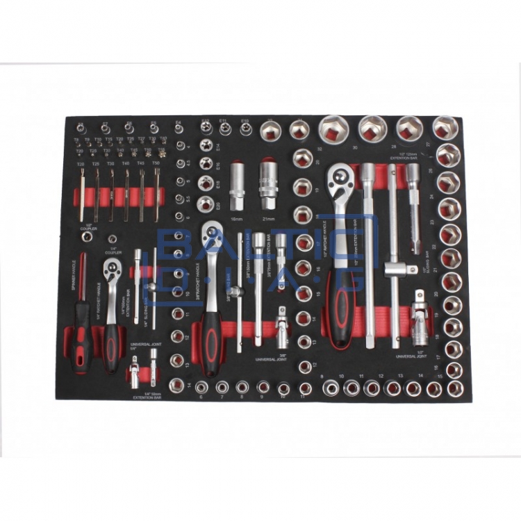 Professional tool trolley with tools, 7 drawers, 319 pcs