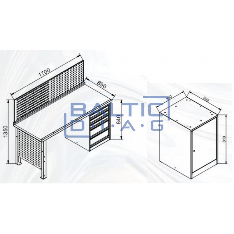 Desktop set Profi with cabinet