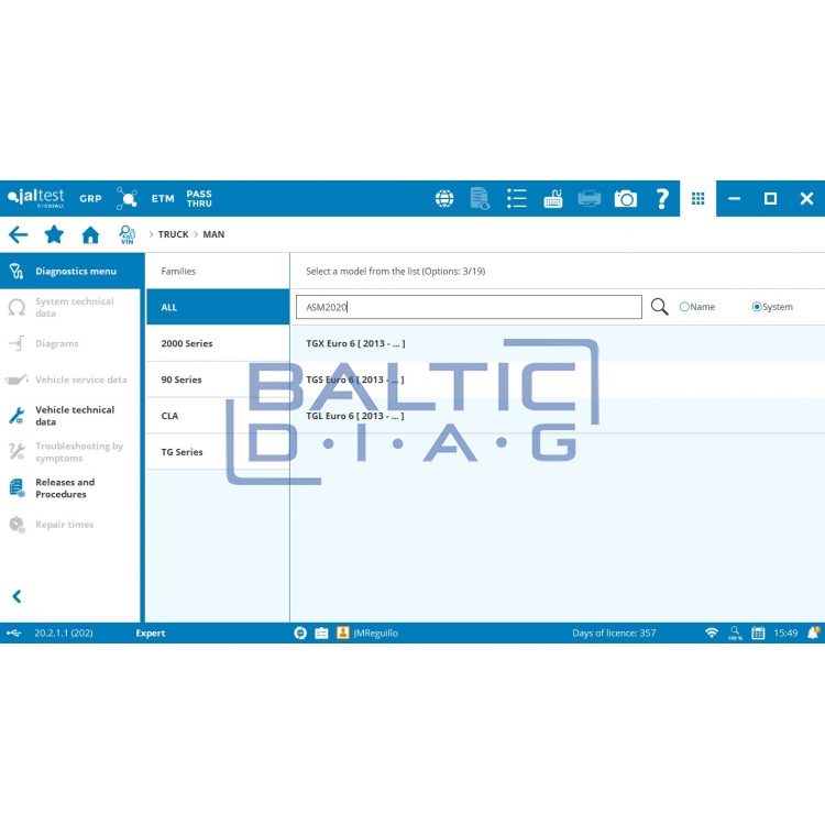 Universali sunkvežimių diagnostikos įranga Jaltest PC Link
