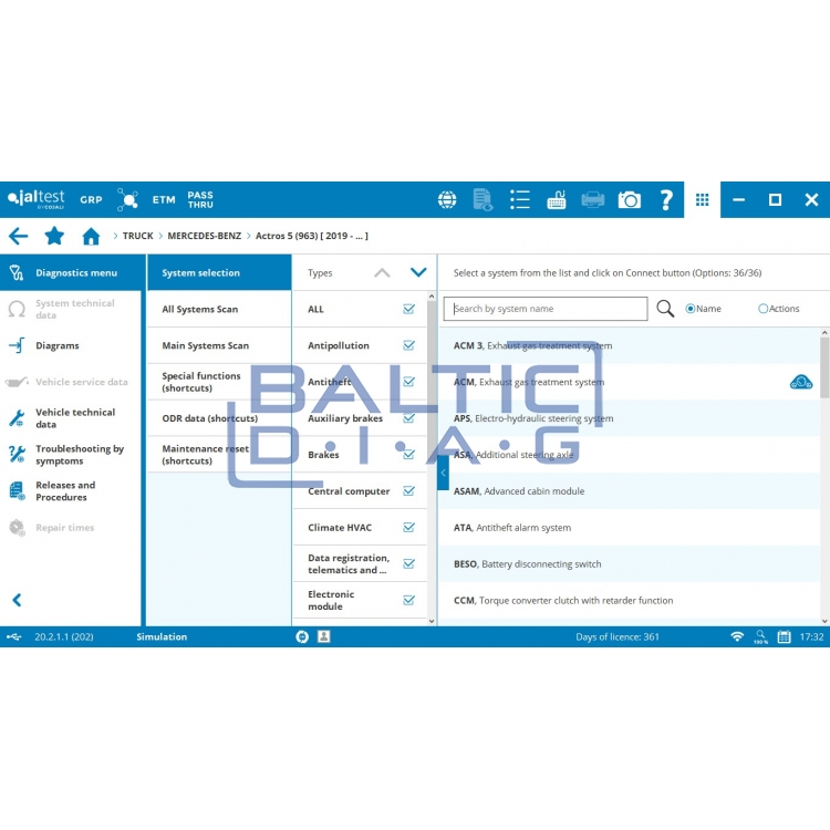 Универсальное диагностическое оборудование для грузовиков Jaltest PC Link