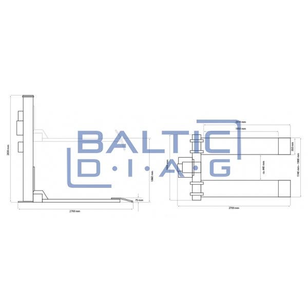 Vienos kolonos keltuvas Weber Monolift 1000