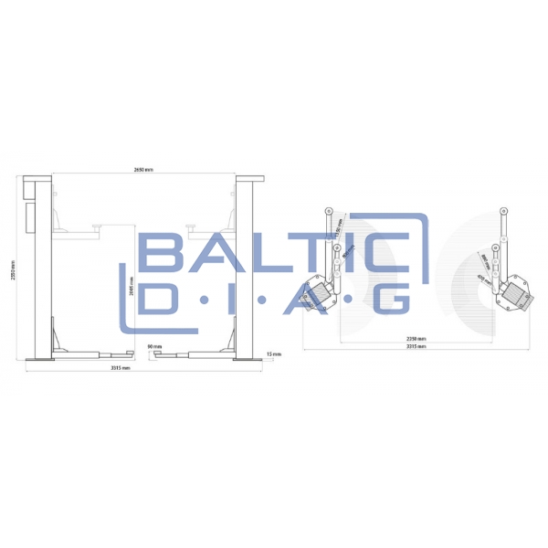 Weber C-2.30 two-column screw lift