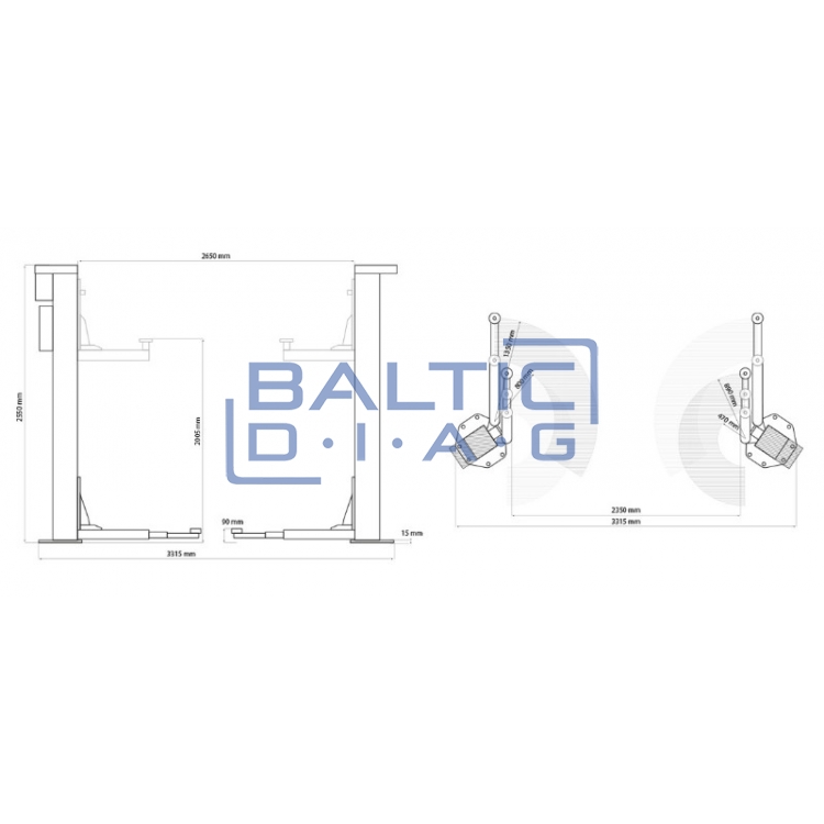 Weber C-2.30 two-column screw lift
