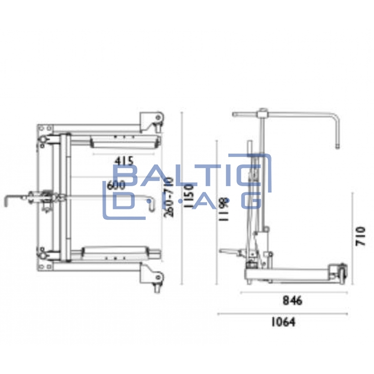 Sunkvežimių ratų vėžimėlis AC Hydraulic WTA500