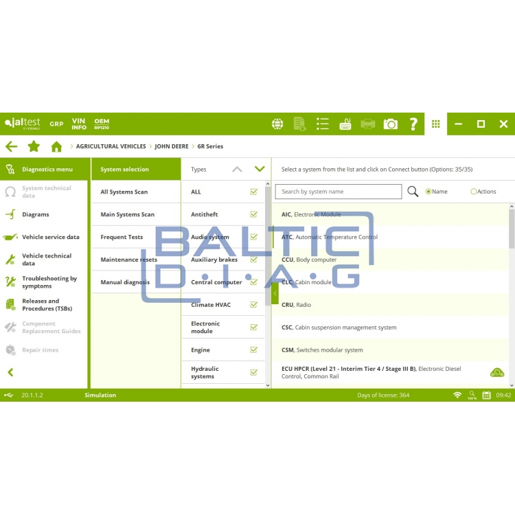 Universali diagnostikos įranga žemės ūkio technikai Jaltest AGV Kit