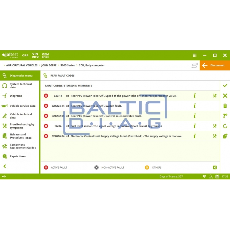 Universali diagnostikos įranga žemės ūkio technikai Jaltest AGV Kit