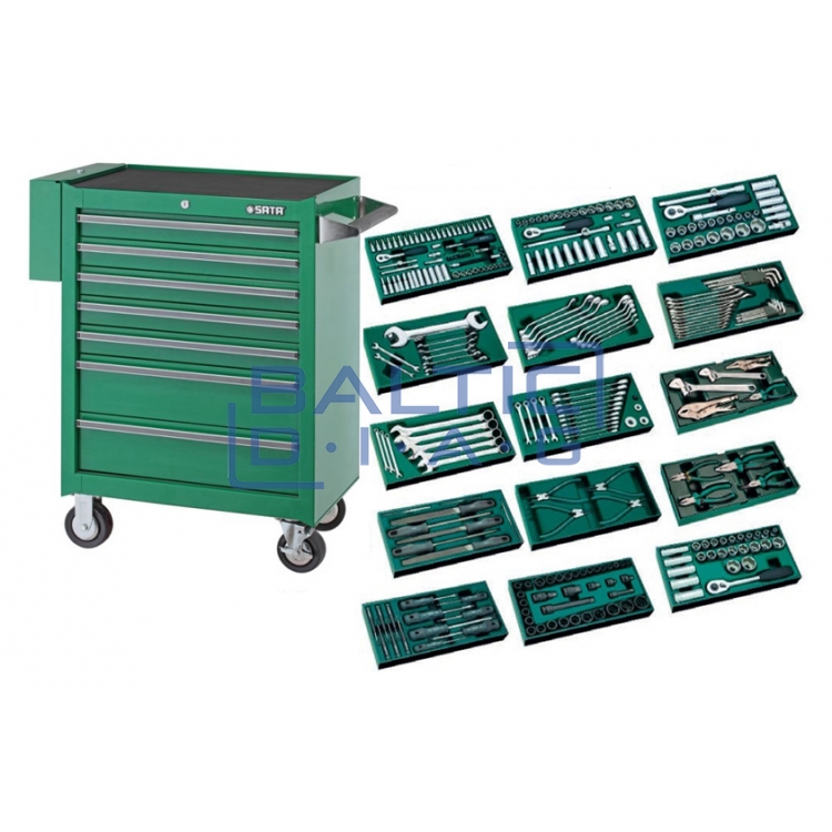 Tool cabinet with tools, with wheels, 300pcs.