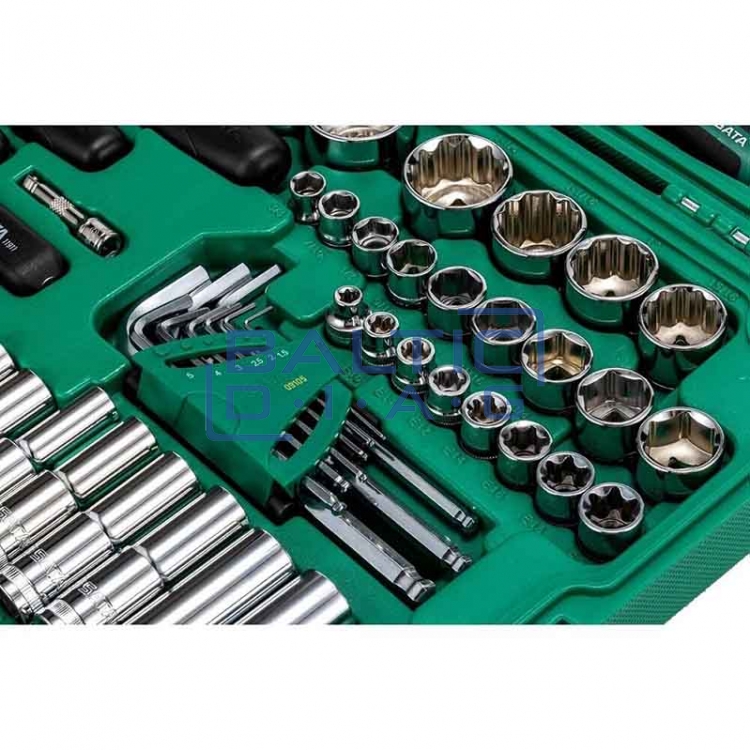 1/4 "+ 3/8" + 1/2 "Set of heads and keys 150pcs.