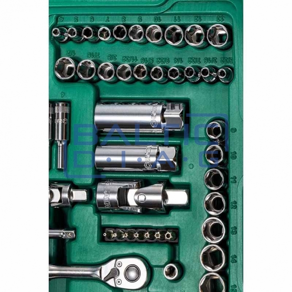 1/4 "+ 3/8" + 1/2 "Set of heads and keys 150pcs.