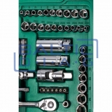 1/4" + 3/8" + 1/2" Galvučių ir raktų rinkinys 150vnt.