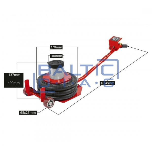 Pneumatic jack 3 tons with extension