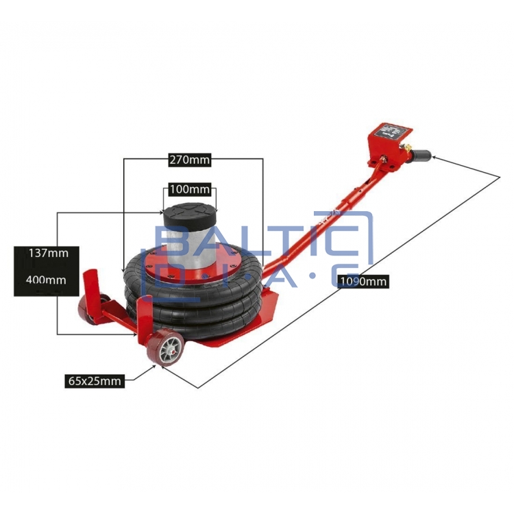 Pneumatic jack 3 tons with extension