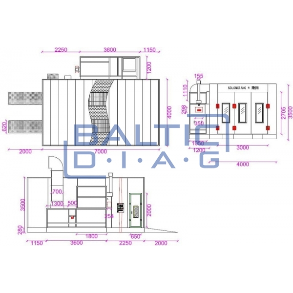 Painting chamber with gas heating BD-6400-G