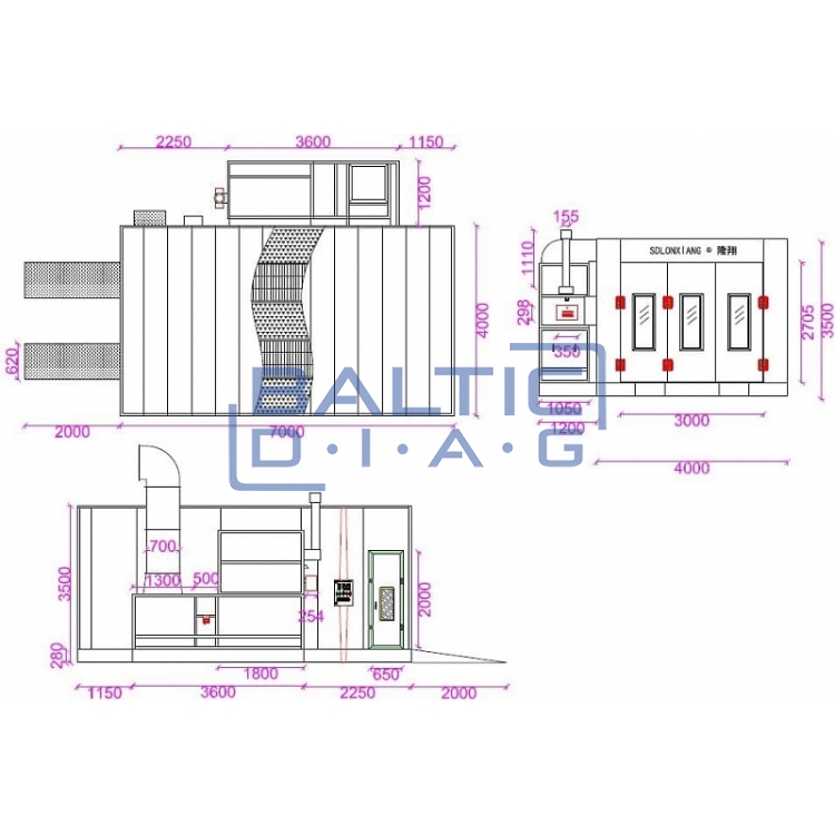 Dažymo kamera su dujiniu degikliu BD-6400-G