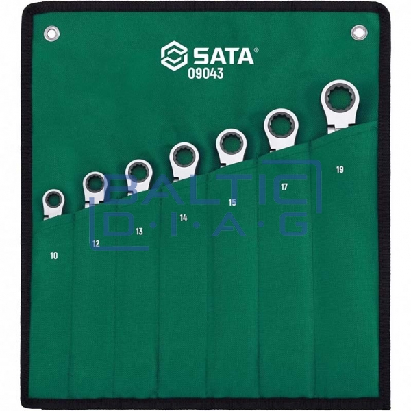 Set of keys locked with flexible ratchet 7pcs.