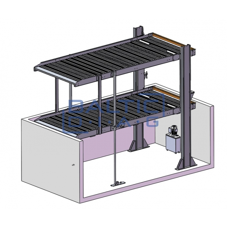 Underground parking lift for two cars