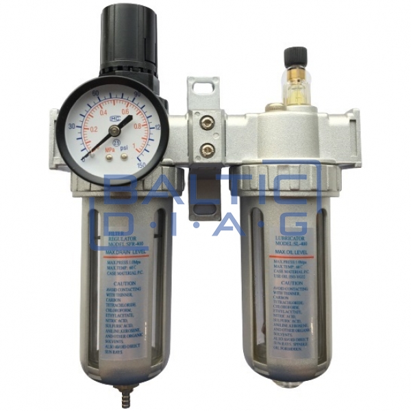 Air flow regulator 1/2 with filter and lubricant
