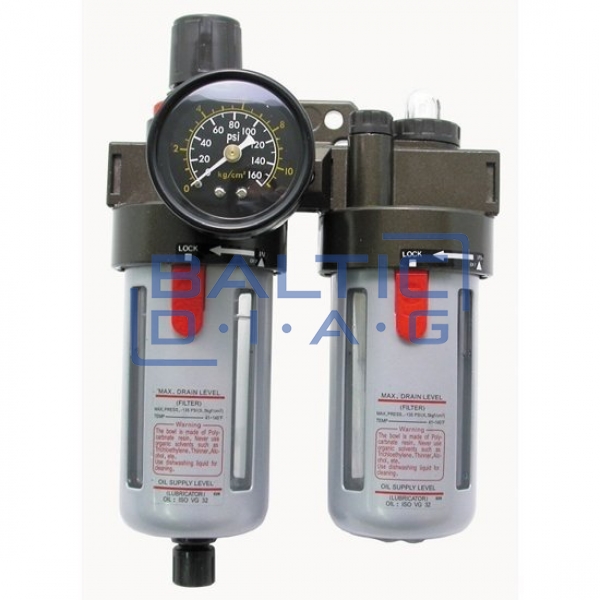Air flow regulator 1/2 "with filter and lubricator