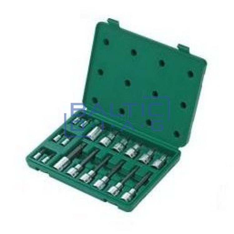 TORX galvučių ir antgalių rinkinys 1/4" + 1/2" 18VNT.