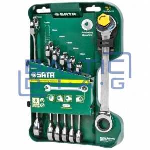 Combination ratchet wrench set 8 pcs (8–19 mm)