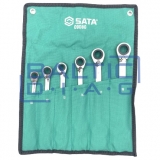 Combination wrench set with reverse ratchet 6pcs.