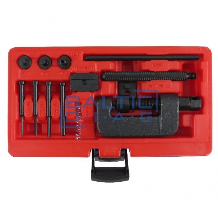 Chain riveting and separation tool set