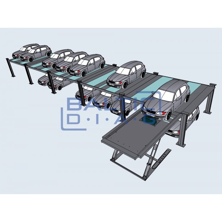 Parking system with mobile scissor lift int-System-2