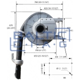 Exhaust hose reel PRO ECAS-002-100 Castex