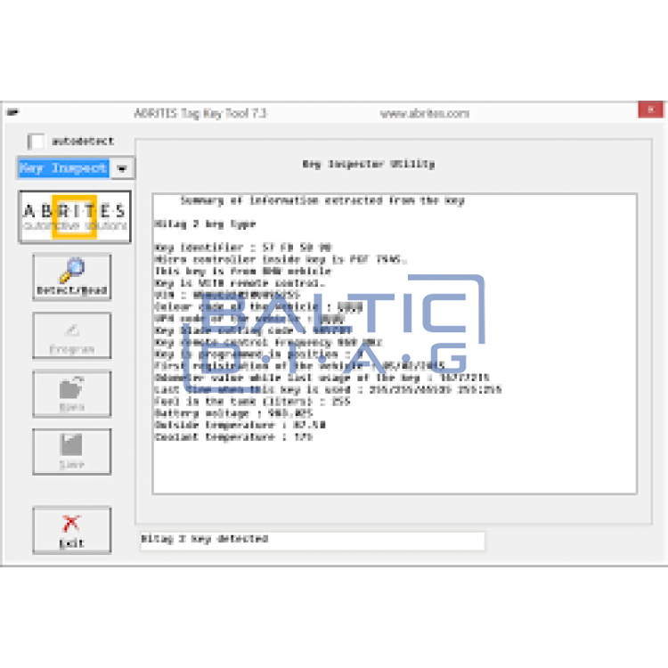 ABRITE KT011- Key Inspector programa