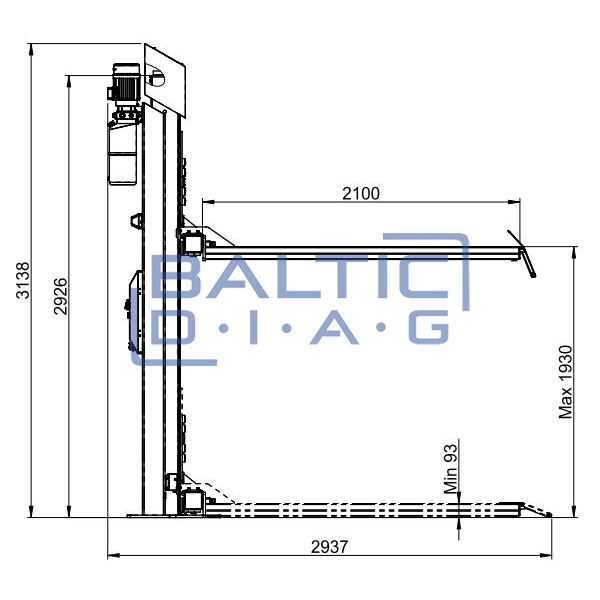 Electro-hydraulic single column lift ATH-Single Lift 12PL