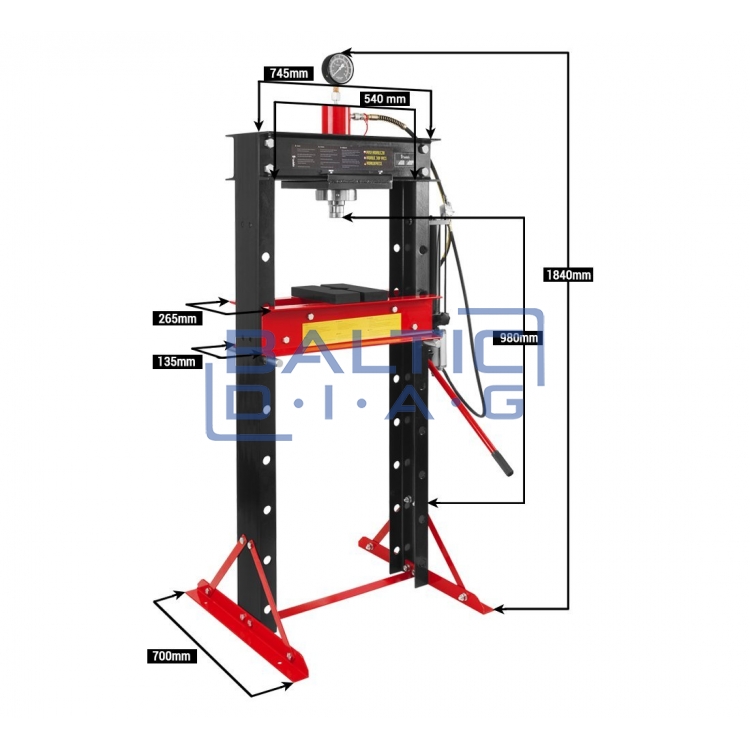 Pneumatic-hydraulic press 30 tons Redats H-380P