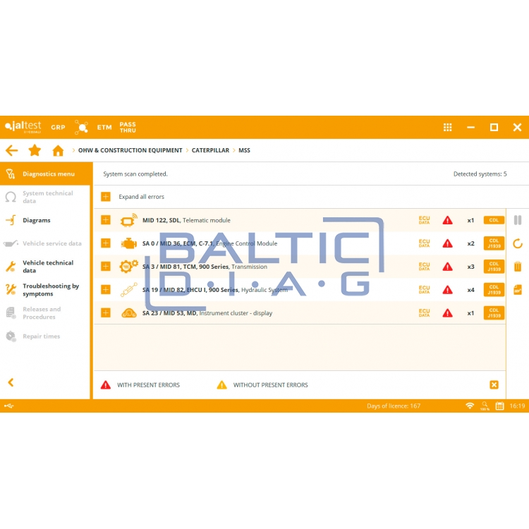 Universali statybinio transporto diagnostikos įranga Jaltest OHW Kit