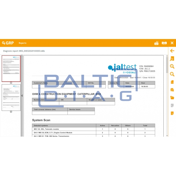 Universal diagnostic equipment for construction machinery Jaltest OHW Kit