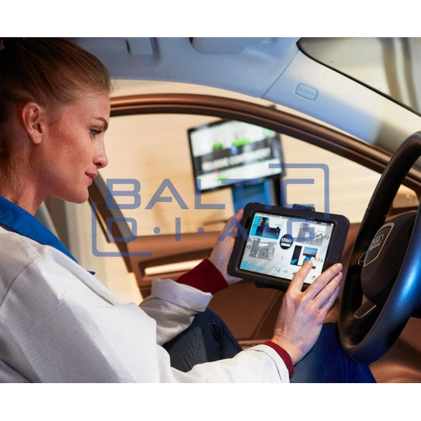 Exhaust test equipment with CAP3500 GO Workshop tablet