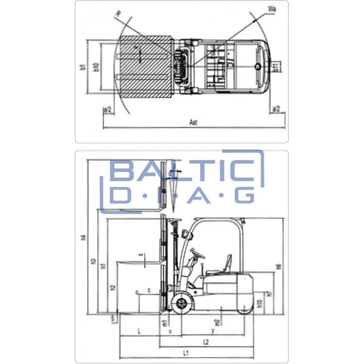 Электрический погрузчик 1200 кг NH Handling NH1248-N