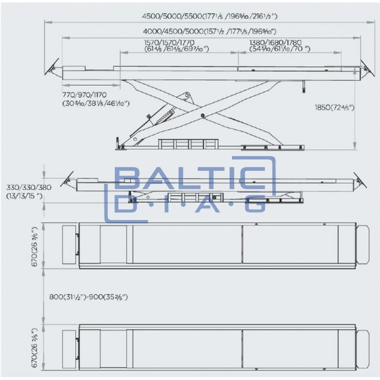 Žirklinis keltuvas ratų suvedimui Magneti Marelli Superlift 5000 SC
