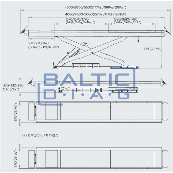 Žirklinis keltuvas ratų suvedimui Magneti Marelli Superlift 5000 SC