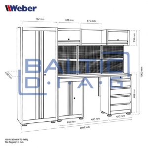 Professional 13-piece workshop cabinet system Weber 450