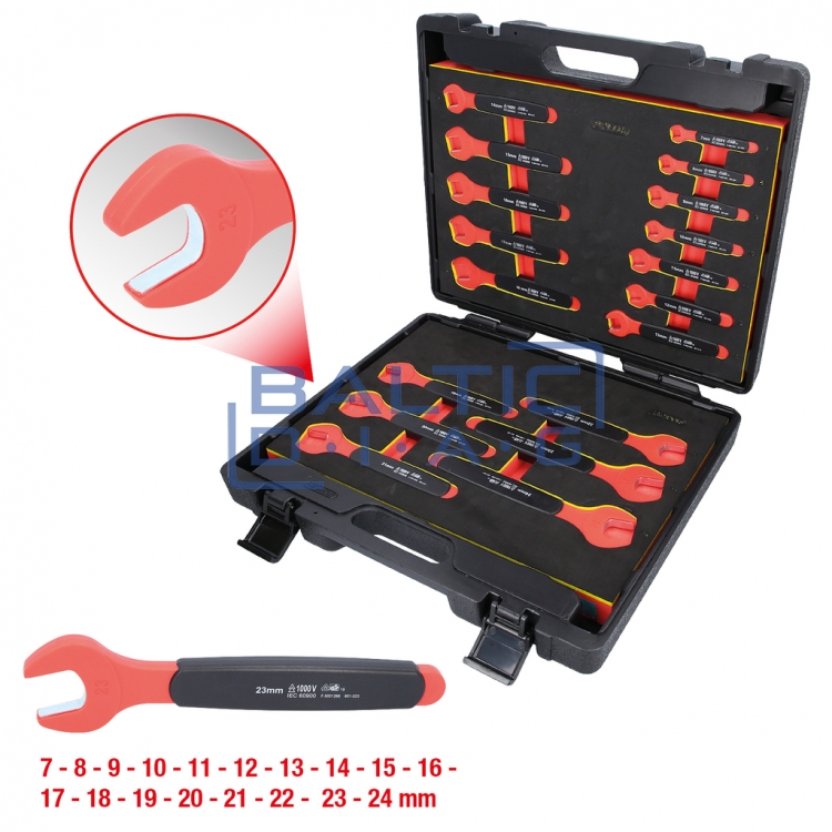 Veržliarakčiai su apsaugine izoliacija komplektas KS Tools, 18 vnt.
