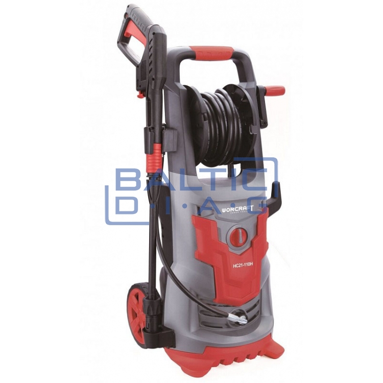High-pressure washer with reel and accessories 2100W