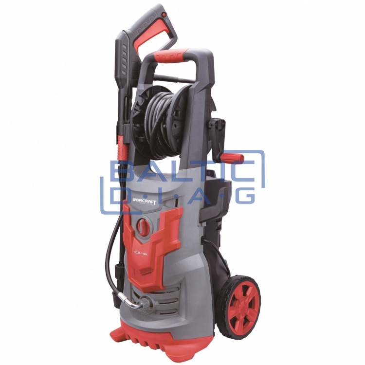 High-pressure washer with reel and accessories 2100W