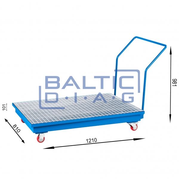 Mobile Liquid collection tray Marwis 1200X800 H200 Mobile