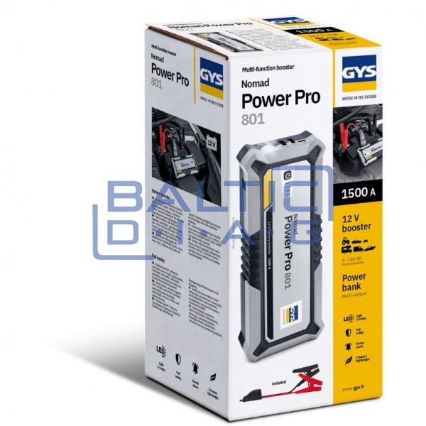 Akumuliatorių paleidiklis NOMAD POWER PRO 801