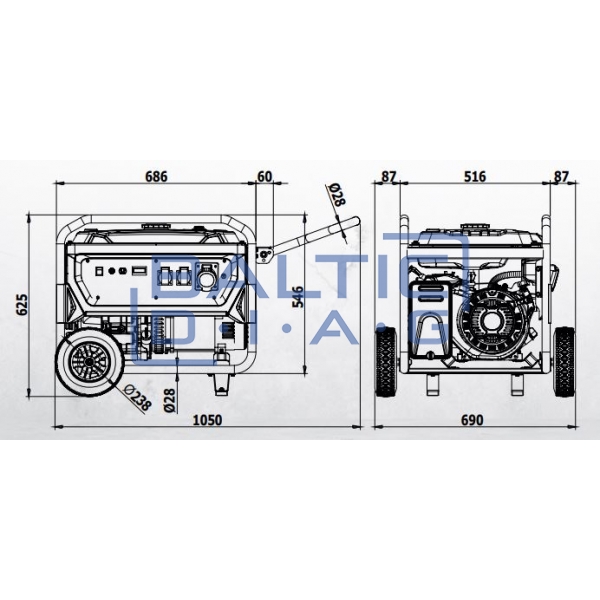 Mobilus benzininis generatorius Mosa GE 6900 6.5 kW