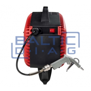 Wall-mounted air compressor with hose reel
