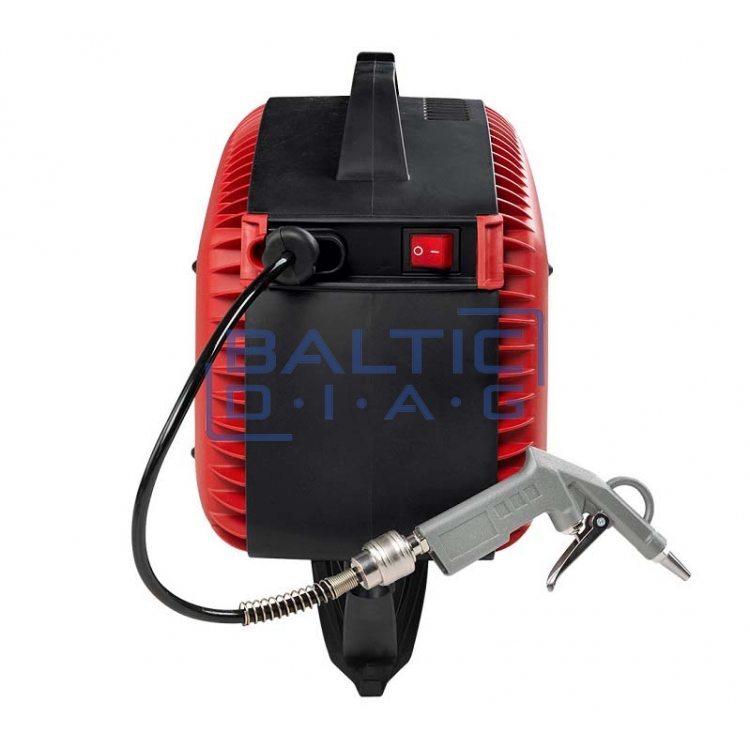 Wall-mounted air compressor with hose reel