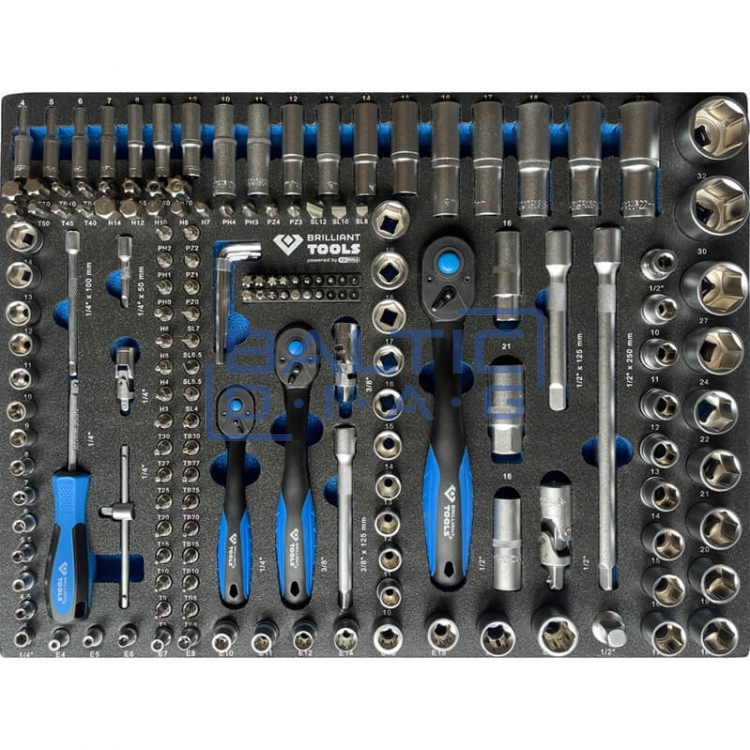 Įrankių vežimėlis su 7 stalčiais ir 473 įrankiais Brilliant Tools